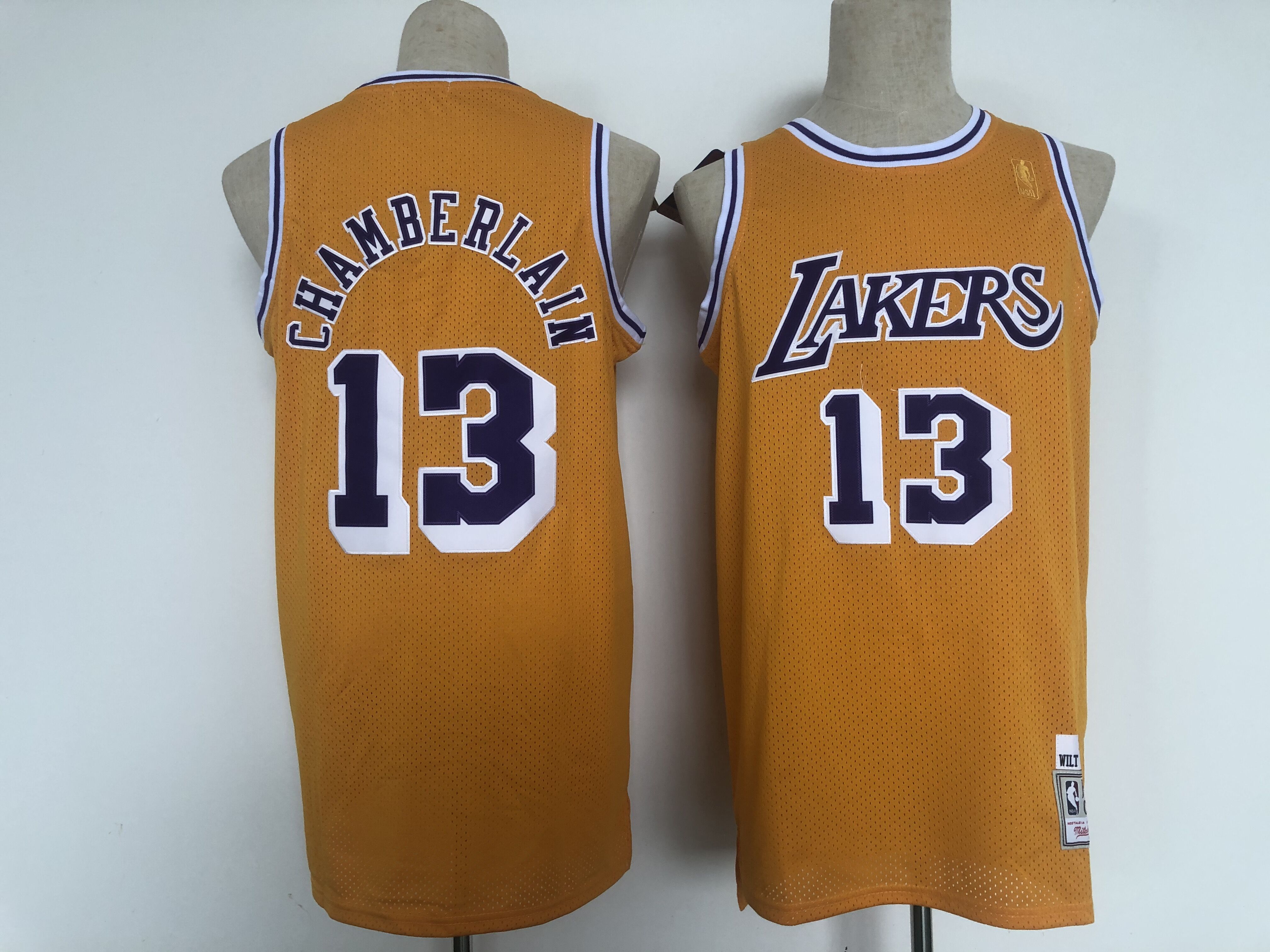 NBA Men Los Angeles Lakers 13 Chamberlain yellow jersey